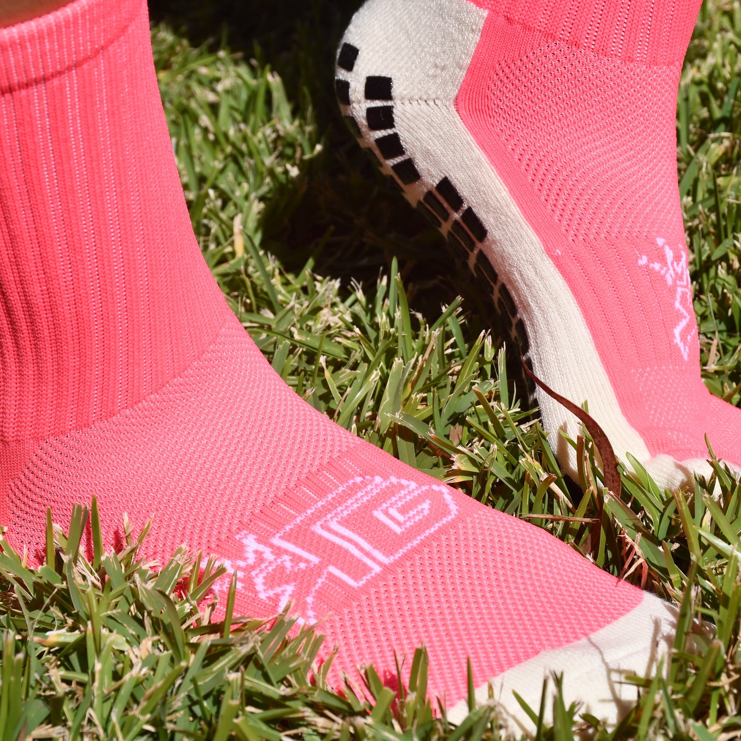 Pink Paradise White Logo Grip Socks